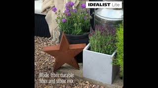 Square Garden Ideas 🌻: Marble Grey Box Light Concrete Planter #shorts #getpotted #idealistplanters