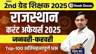 RPSC 2nd ग्रेड शिक्षक 2025 | राजस्थान करंट अफेयर्स 2025 | जनवरी-फरवरी | Top-100 अतिमहत्वपूर्ण प्रश्न