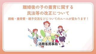 離婚後の子の養育に関する 民法等の改正について～親権・養育費・親子交流などについてのルールが変わります！～