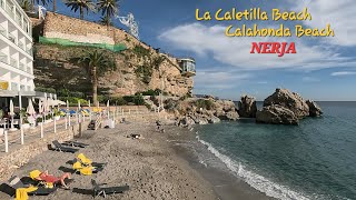 La Caletilla Beach \u0026 Calahonda Beach 🌞 Nerja 🇪🇸 4K. January 2025.