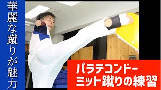 パラテコンドー ミット蹴りの練習　～テコンドー強化指定選手の村上智奈選手も登場！～