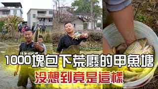 花1000塊包下老爺爺家荒廢的甲魚塘，沒想到竟然這樣#農村生活 #護外 #小飛哥 #抓魚vlog #三農