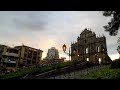 4k ruins of st. paul s sunset time lapse 大三巴牌坊日落縮時攝影