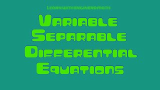 Variable Separable Differential Equations (Tagalog/Filipino Math)