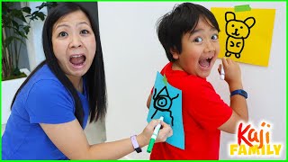 Draw on My Back Challenge with Ryan vs Mommy!!!