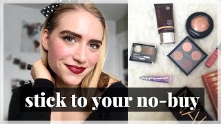 3 TIPS TO START AND STICK TO YOUR MAKEUP NO-BUY 2020! HOW TO STOP BUYING MAKEUP & START DECLUTTERING