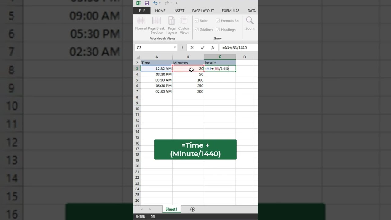 2 Easy Ways to Add Minutes to Time in Excel #Shorts #Excel #tipsandtricks