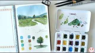 【米蒂水彩风景】Mitty watercolor painting速写小风景 |EASY WATERCOLOR PAINTING FOR BEGINNERS