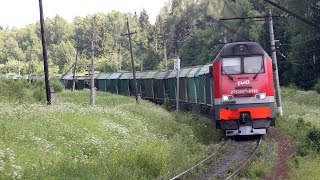 Литерный поезд, облезшие электрички и изобилие грузовых на Рижском ходу.