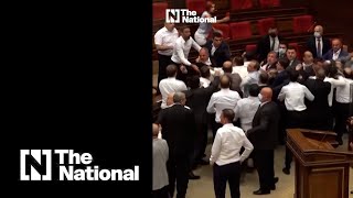 Mass brawl breaks out in Armenian parliament