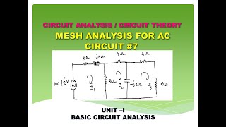 Mesh analysis solved problem for AC circuit | AC circuit analysis | Circuit analysis