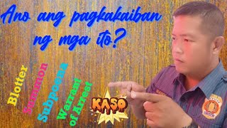 Ano ang pagkakaiba ng Blotter, Subpoena, Summon at Warrant of Arrest #paraktutorialvideos Vlog 20