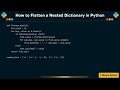 How to Flatten a Nested Dictionary in Python