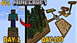 I Survived 100 Days In One Block Minecraft | [Part1] - Hindi