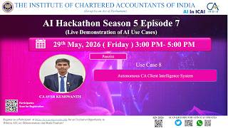 AI Hackathon Season 5 Episode 7 UC 07: Autonomous CA Client intelligence system: CA AVSR Kushwanth