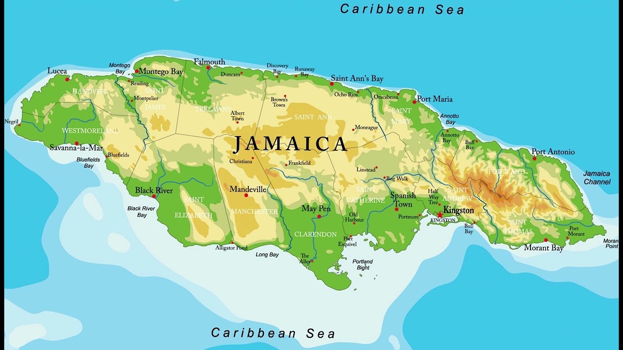 Map Of Jamaica - YouTube