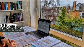 5 HOUR STUDY WITH ME | Background noise, 10-min break, No Music, Study with Merve