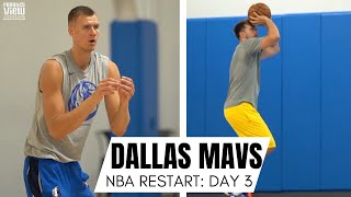 Kristaps Porzingis Tests His 3-Point Shot \u0026 Luka Doncic Works on Floater - Dallas Mavs Restart Day 3