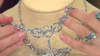 Carolyn Pollack Sterling Heart Statement Necklace with Jennifer Coffey