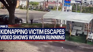 Dramatic video shows woman escaping kidnapper