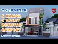 desain rumah minimalis 7x10 meter 5 kamar 2 toilet rooftop di atas lahan 7x12 meter