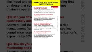 Enterprise Risk Management Interview Questions and Answers