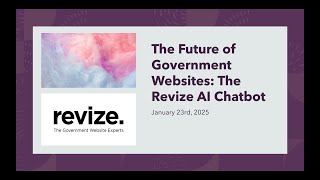 Webinar: Revize AI Chatbot