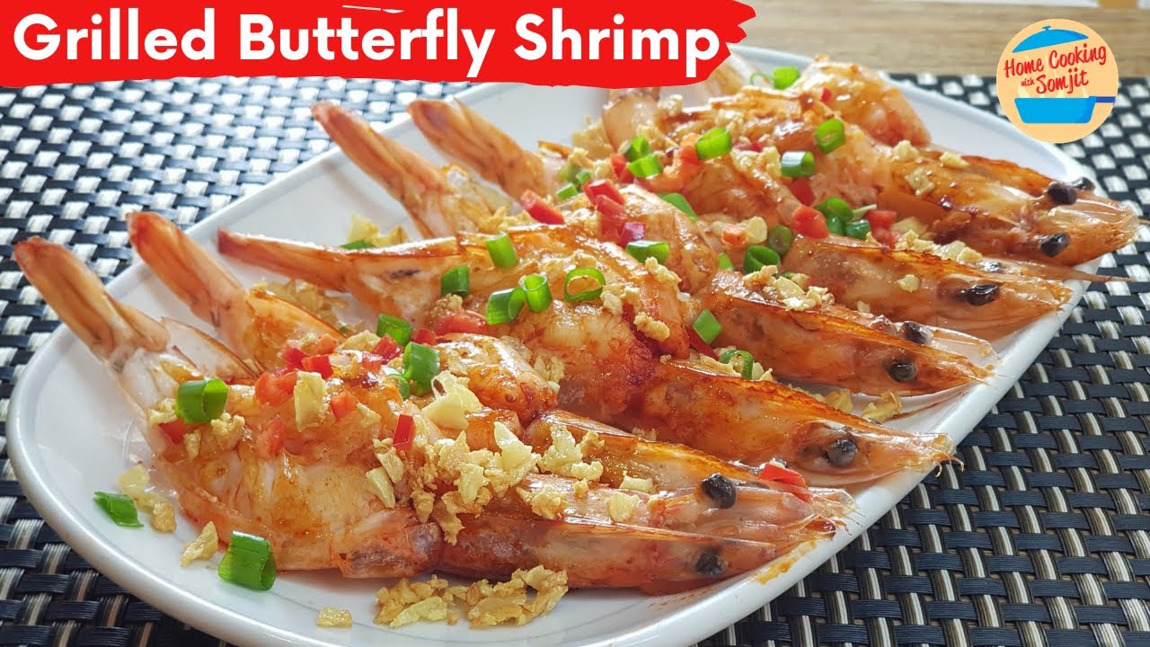 Grilled Butterfly Shrimps With Crispy Garlic Recipe - YouTube