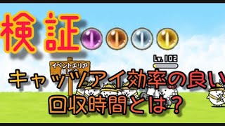 【検証】超ねこの目洞窟キャッツアイの効率良い回収時間はどれか調べてきました【にゃんこ大戦争】