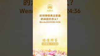 ✨如何领悟佛法里面的深层的含义 | 精选问答 三佛引领 大乘普光 心灵法门