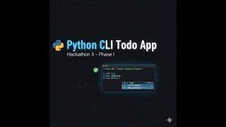 Python CLI Todo App | Hackathon II – Phase I | Spec-Driven Development | CRUD + Tests