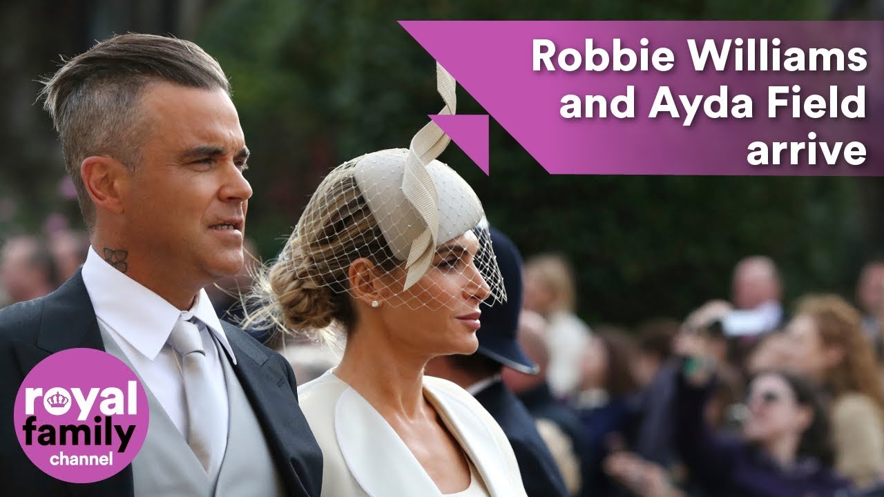 Robbie Williams And Ayda Field Arrive At Royal Wedding - YouTube