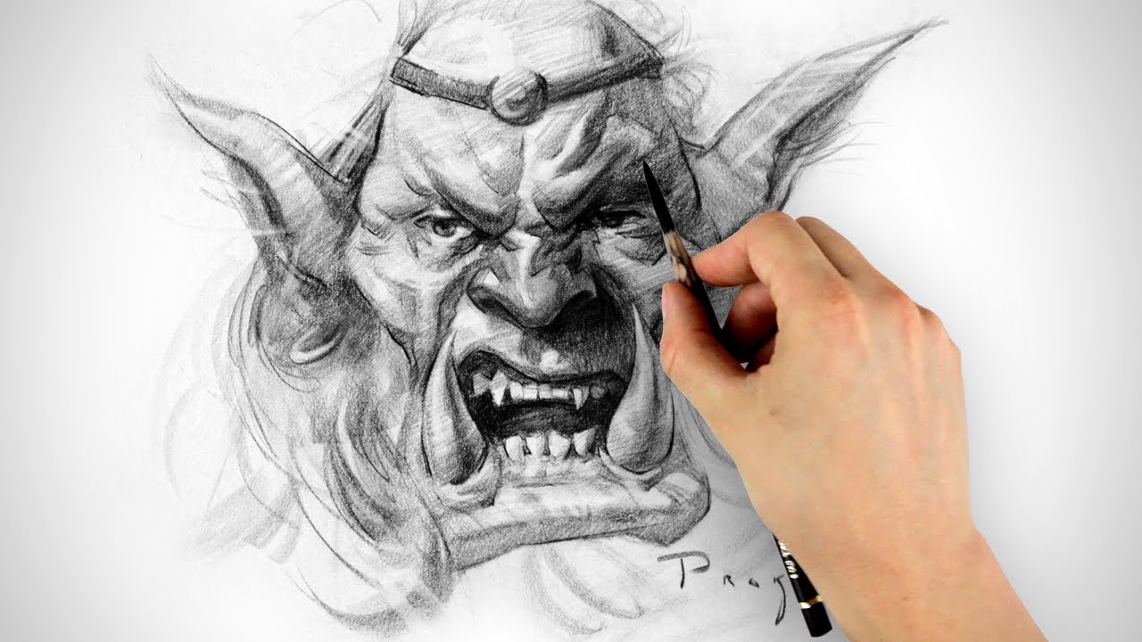 Orc Drawing Timelapse Proko