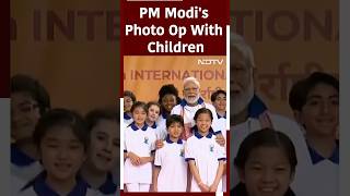 PM Poses For Group Pic With Children Who Joined His Yoga Session