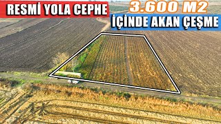 1796- Gönen'de İçinde Çeşmesi ile 3.600 m2 Resmi Yola Cephe Dümdüz Tarla