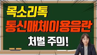 목소리톡, 통매음(통신매체이용음란)로 처벌 받을 수 있습니다.