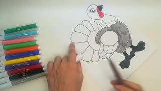 Turkey Coloring Page [Coloring Book For Children]