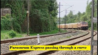 Parasuram Express 16649 Train passing a curve