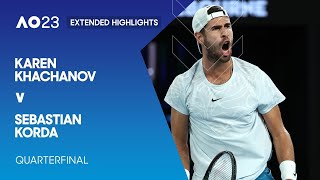 Karen Khachanov v Sebastian Korda Extended Highlights | Australian Open 2023 Quarterfinal