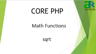 #17 - sqrt in PHP || PHP Math Functions