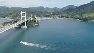 しまなみ海道来島海峡大橋（南東側）ドローン空撮