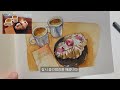 수채화 도구 리뷰 고체수채화 워터브러쉬 중목 스케치북 watercolor drawing