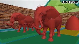 Elephant video for kids cartoon 🐘🐘|| red color elephant || hati ki video 3d #elephant #animation