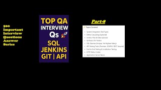 #8 Top 500 Software Testing & QA Interview Questions | Jenkins, Git, SQL, API, E2E & More 🔥