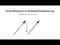 Find Minimum in Rotated Sorted Array |Pattern - Binary Search on Rotated Sorted Array |Binary Search