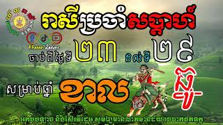 រាសីប្រចាំសប្តាហ៍ ចាប់ពីថ្ងៃទី២៣ ដល់ថ្ងៃទី២៩ ខែធ្នូ | សម្រាប់អ្នកកើតឆ្នាំខាល | Khmer Zodiac