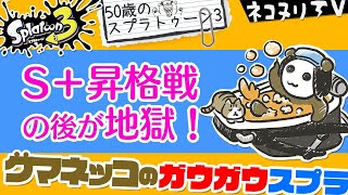 【50歳のスプラトゥーン3】クマネッコのガウガウスプラ：S＋昇格戦の後が地獄！【ネコヌリ】【オーバーフロッシャー】