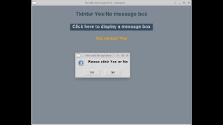 How to create a yes_no message box using Tkinter - Python UI