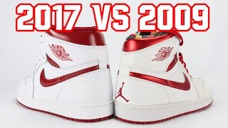 2017 vs 2009 Air Jordan 1 Metallic Red Comparison (Sample)