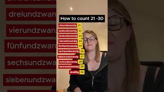 Learn to count in German numbers 21- 30 einundzwanzig - dreißig